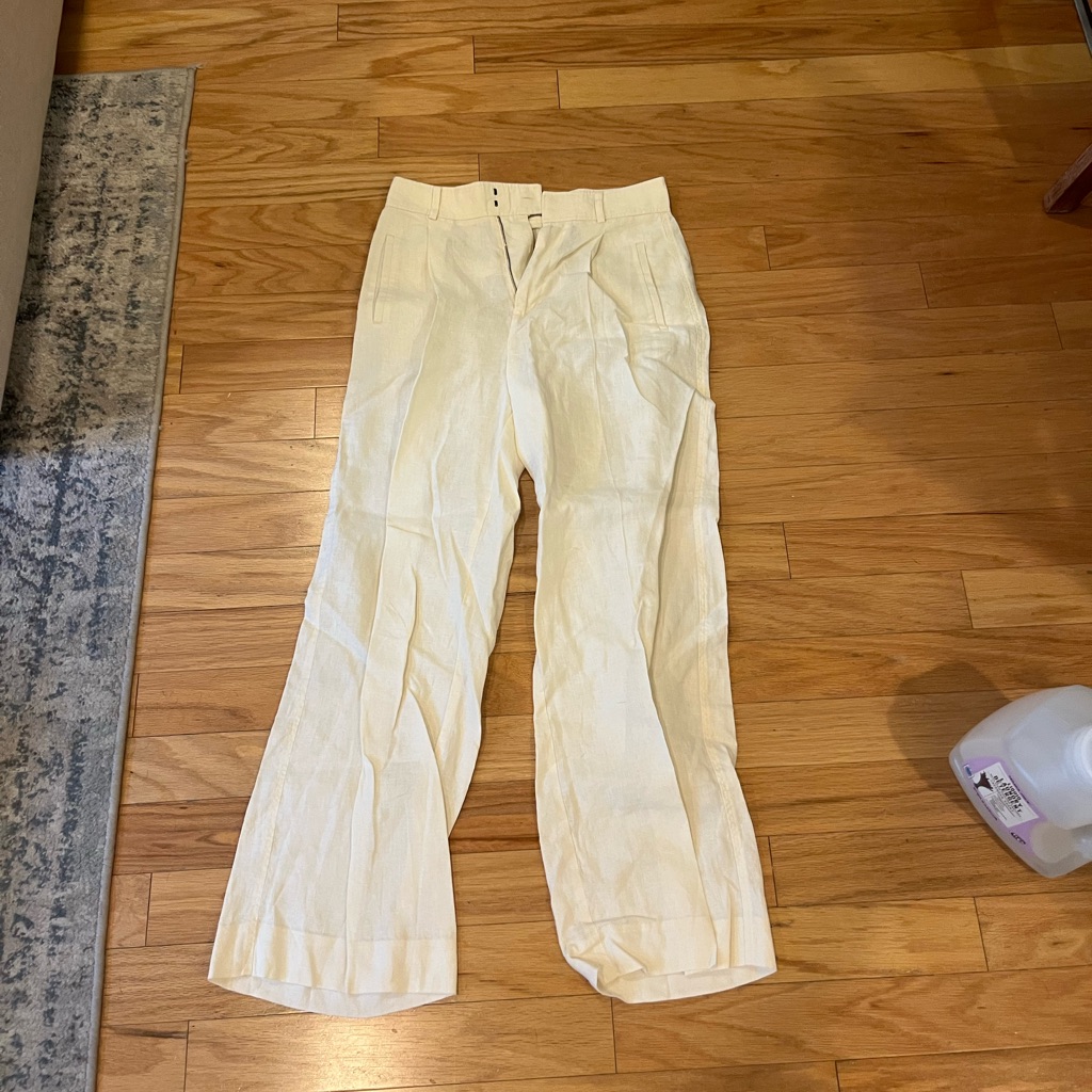 Everlane - The Linen Way-High Drape Pant In Cream